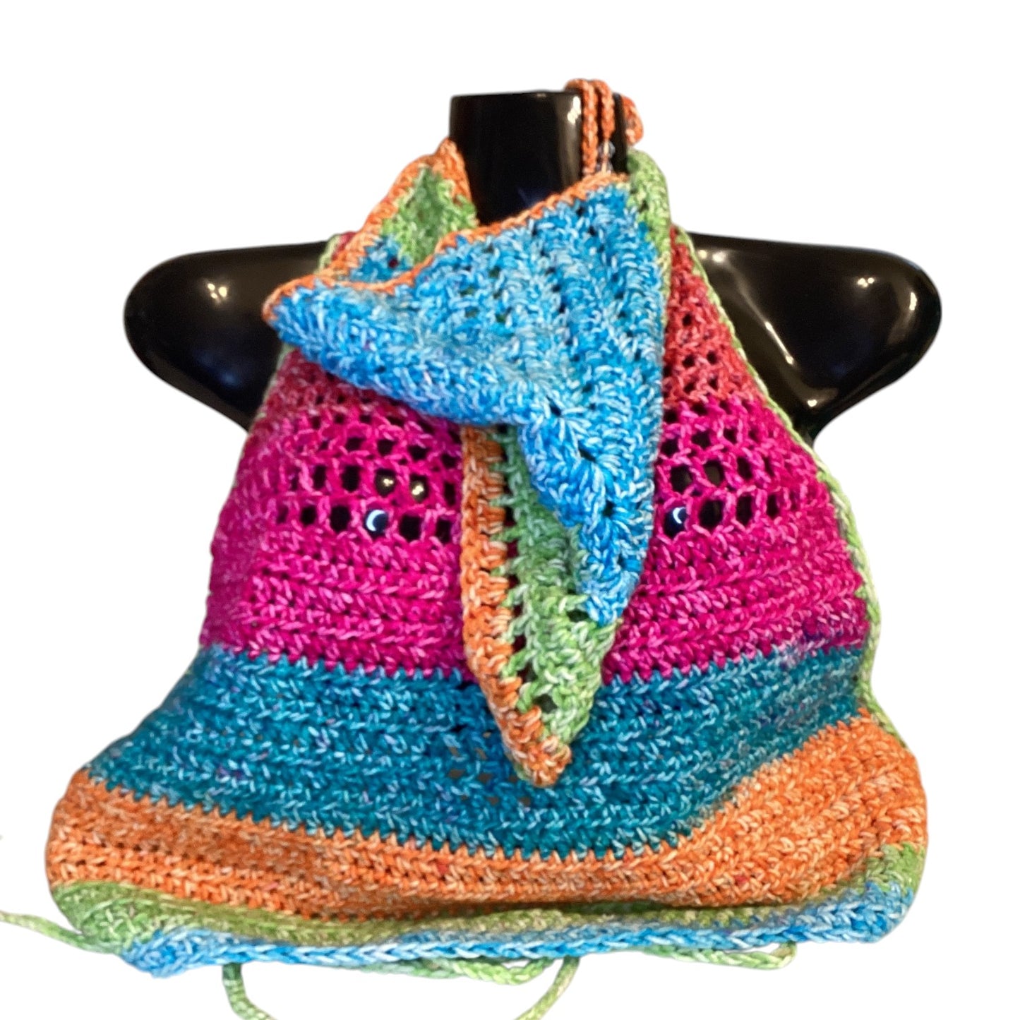 Rainbow Top And Bandana Set Hand Made Crochet