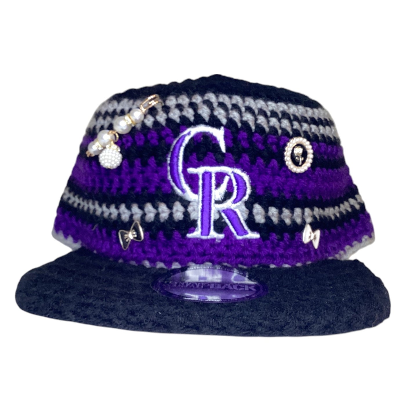 Colorado Rockies Crocheted Snap Back Hat