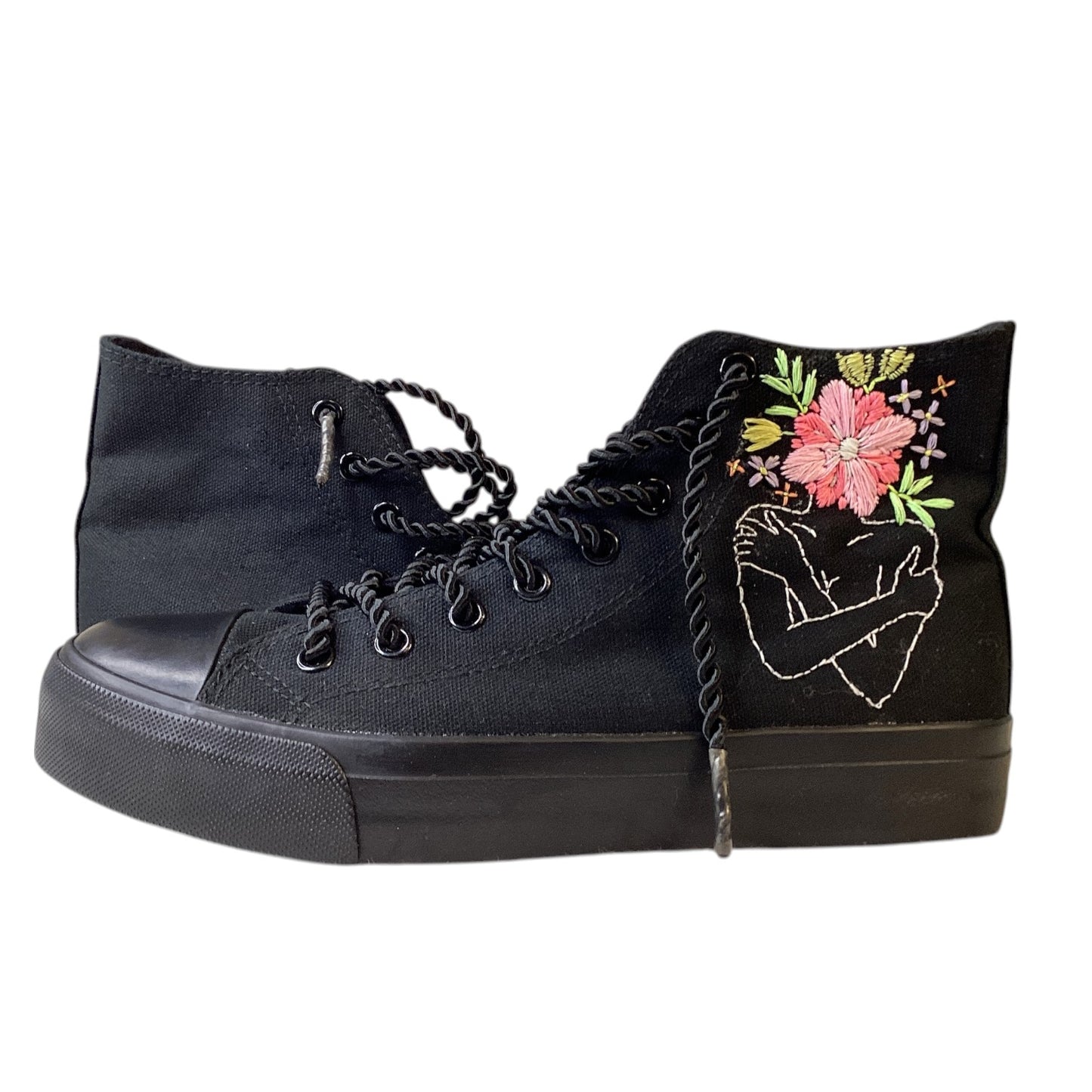 Black Sneakers Hand Crocheted