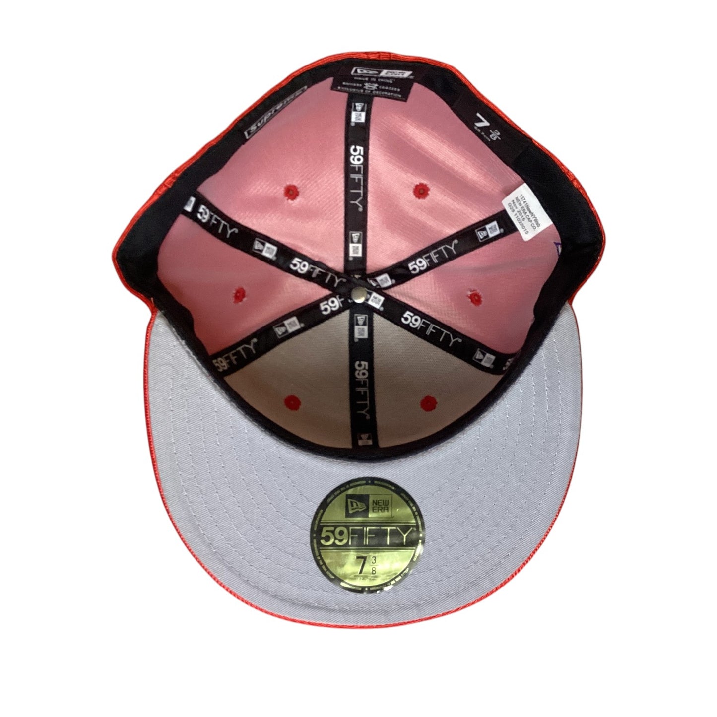 SS16 Dazzle Box Red Supreme New Era Fitted Size 7 3/8 Hat
