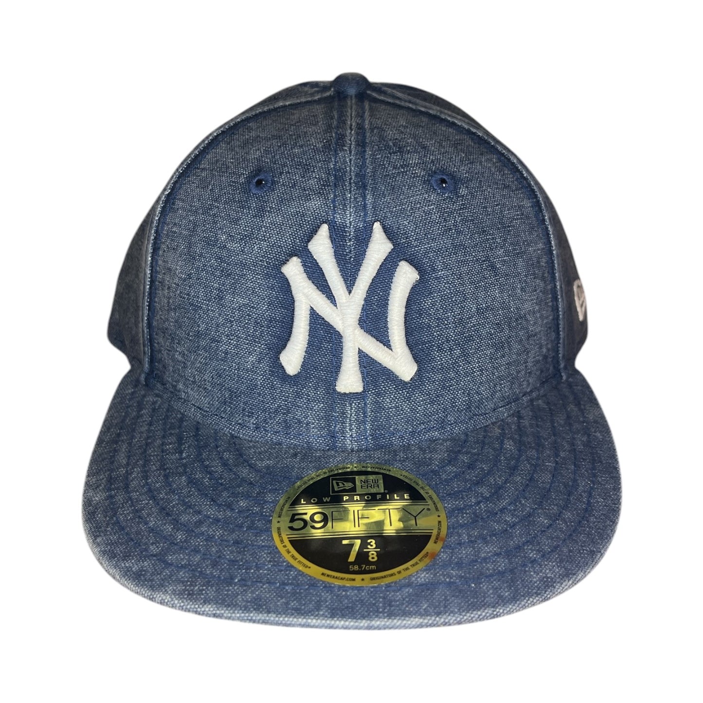 New York Yankees Denim New Era Fitted Size 7 3/8 Hat