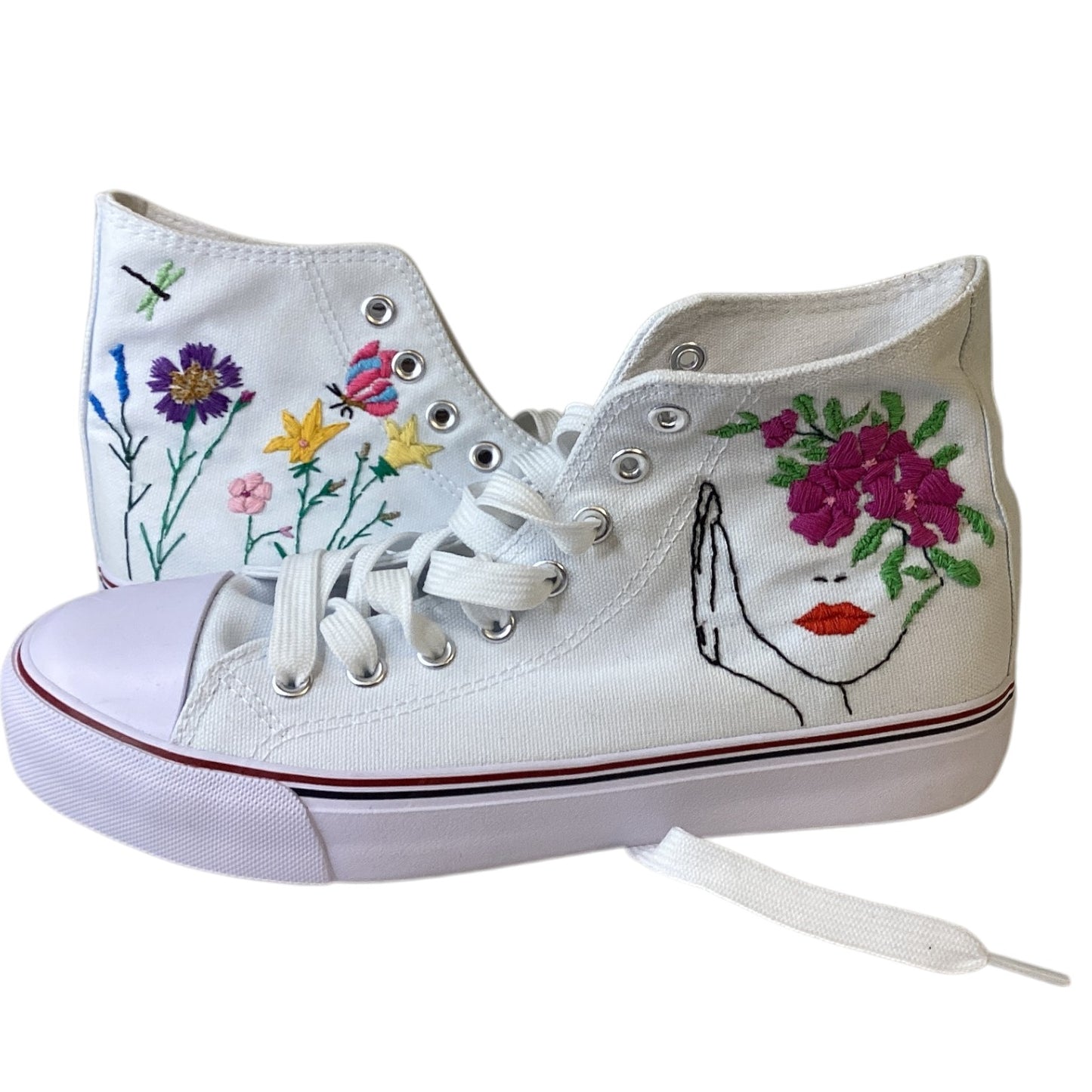 White Sneakers Hand Crocheted