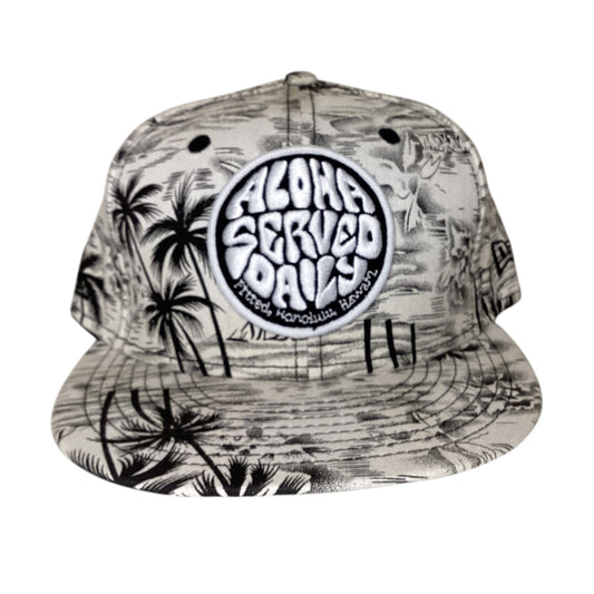 Fitted Hawaii Aloha Served Daily Snapback