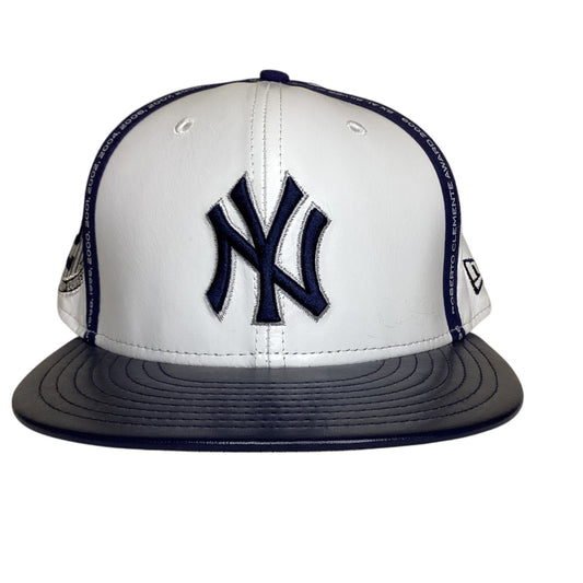 NEW YORK YANKEES 2014 DEREK JETER FINAL SEASON NEW ERA FITTED WHITE LEATHER SIZE 7 3/8