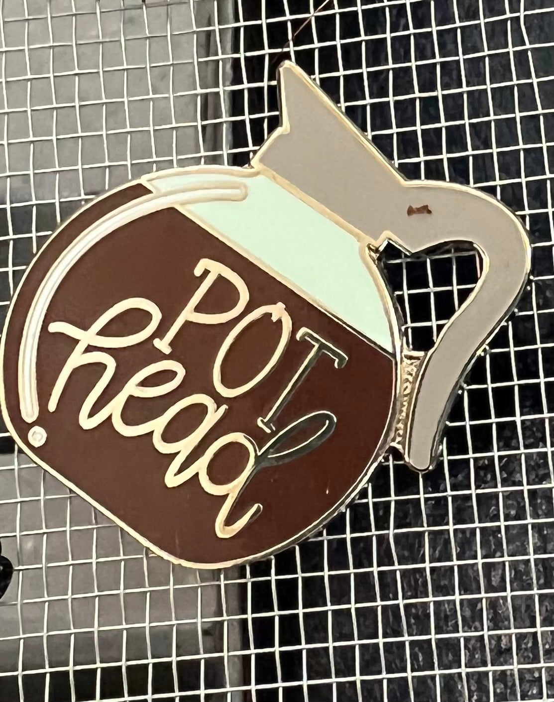 Pot Head Coffee Pot Enamel Pin!